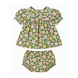 Girls Green Floral Swing Set