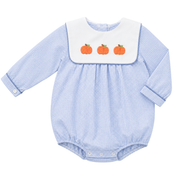 Boys Blue Gingham Pumpkin Bubble