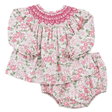 Pink Floral Smocked Swing Set
