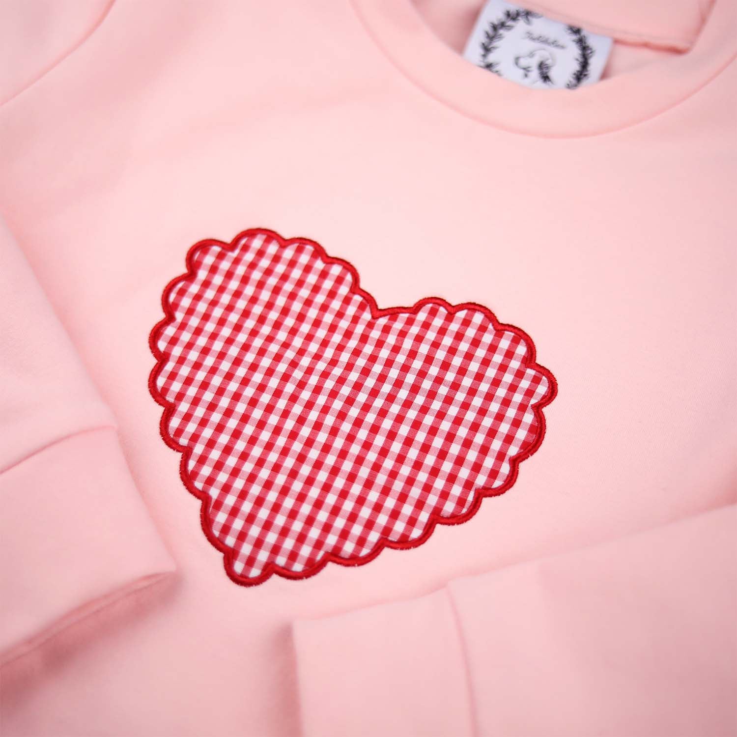 Pink Gingham Heart Sweat Set