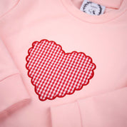 Pink Gingham Heart Sweat Set