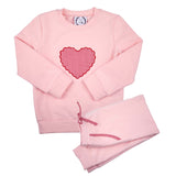 Pink Gingham Heart Sweat Set