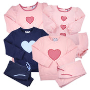 Pink Gingham Heart Sweat Set