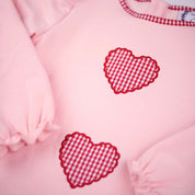 Pink Gingham Heart Sweatshirt Dress