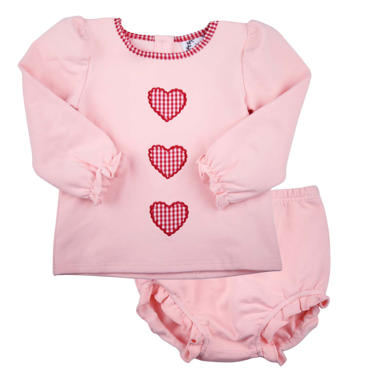 Pink Gingham Heart Sweatshirt Swing Set