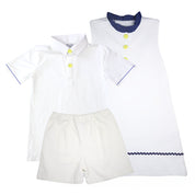 White Tennis Short-Sleeve Polo