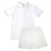 White Tennis Short-Sleeve Polo