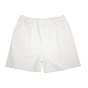 White Khaki Boys Shorts with Navy RicRac