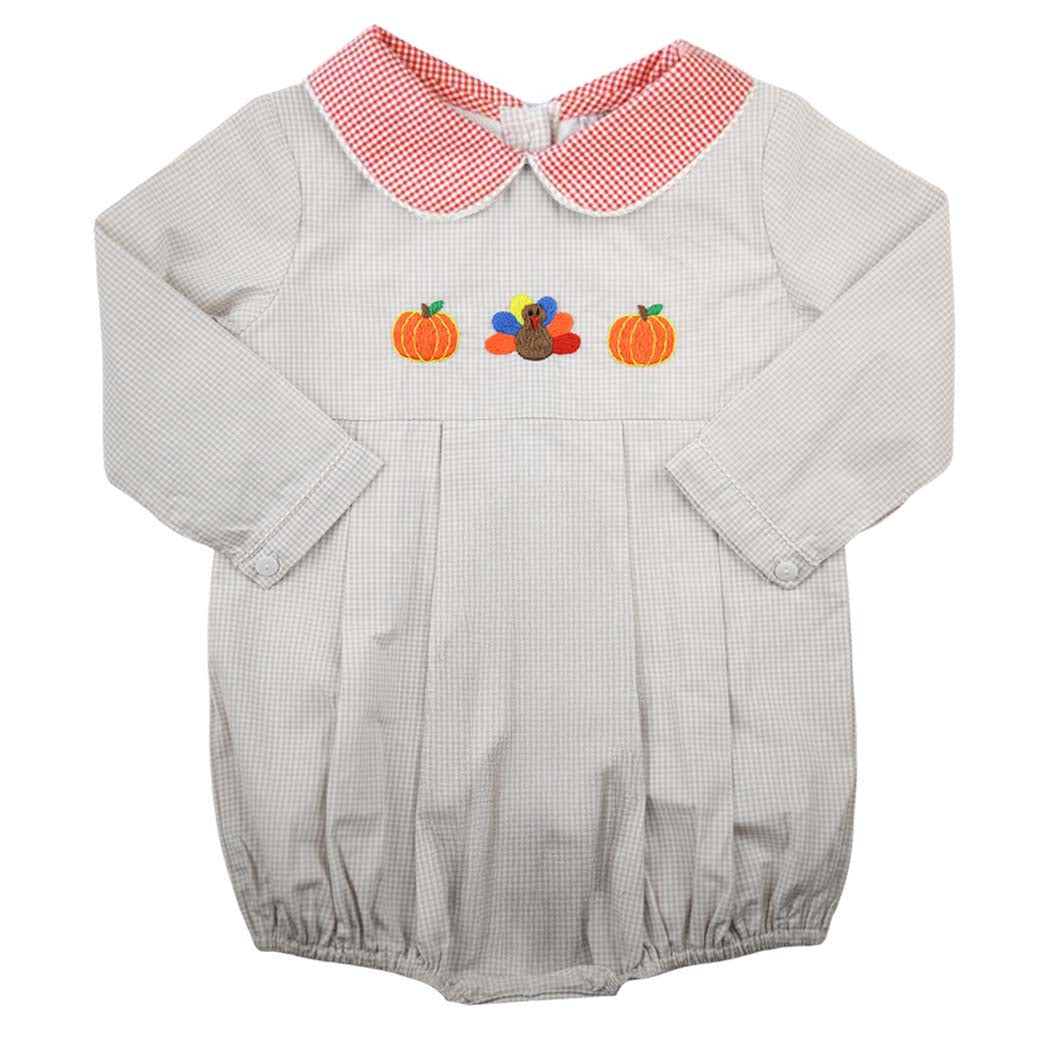 Thanksgiving Khaki Gingham Bubble