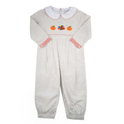 Boys Thanksgiving Khaki Gingham Romper