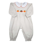 Girls Thanksgiving Khaki Gingham Romper