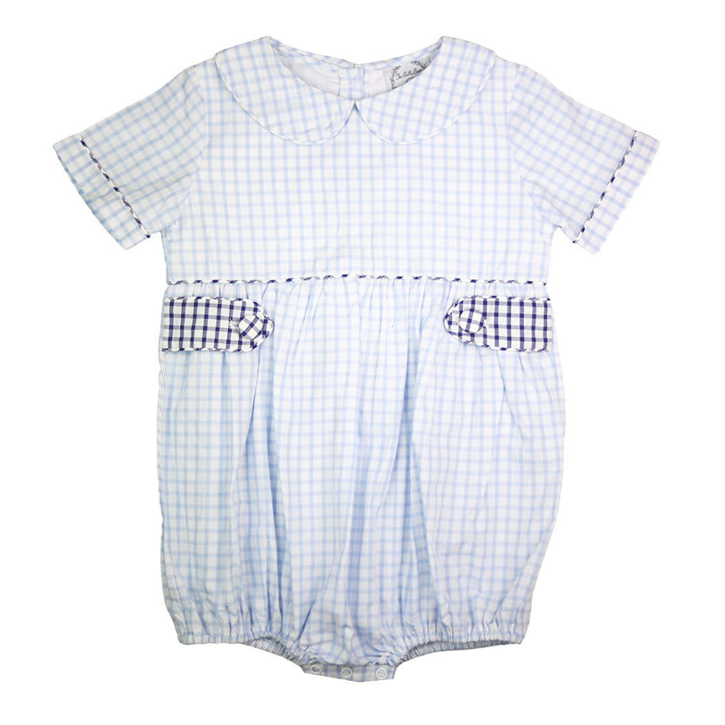 Blue Windowpane Boy Bubble