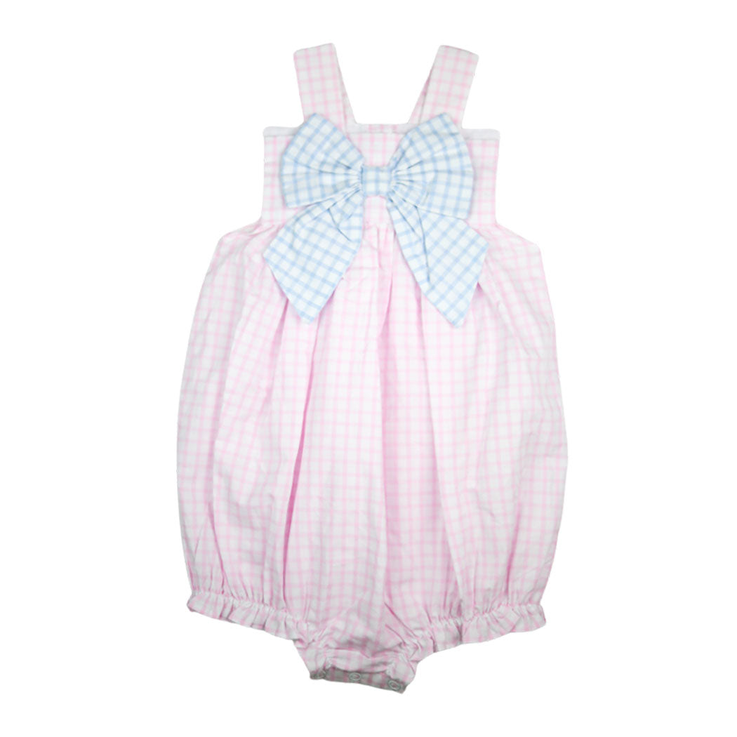 Plaid Bow Bubble Sunsuit