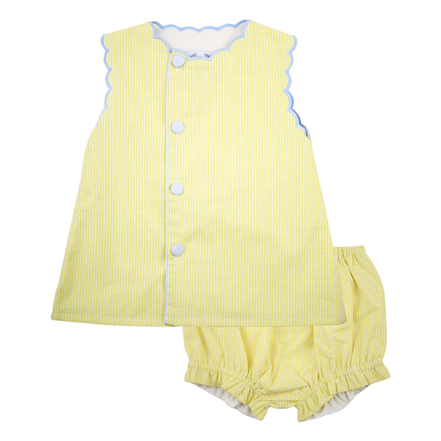 Yellow Gingham Scalloped Swing Set
