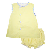 Yellow Gingham Scalloped Swing Set