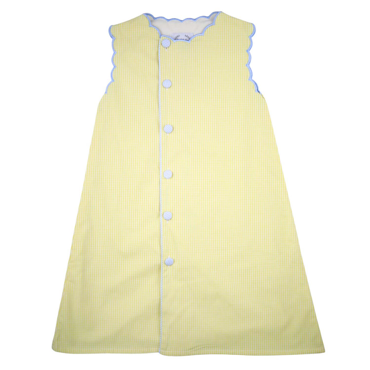 Yellow Gingham Scalloped Dress