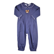 Navy Oxford Bear Romper