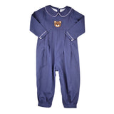 Navy Oxford Bear Romper