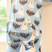 Blue Ghost Halloween Zip Romper