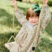 Green Floral Smocked Romper