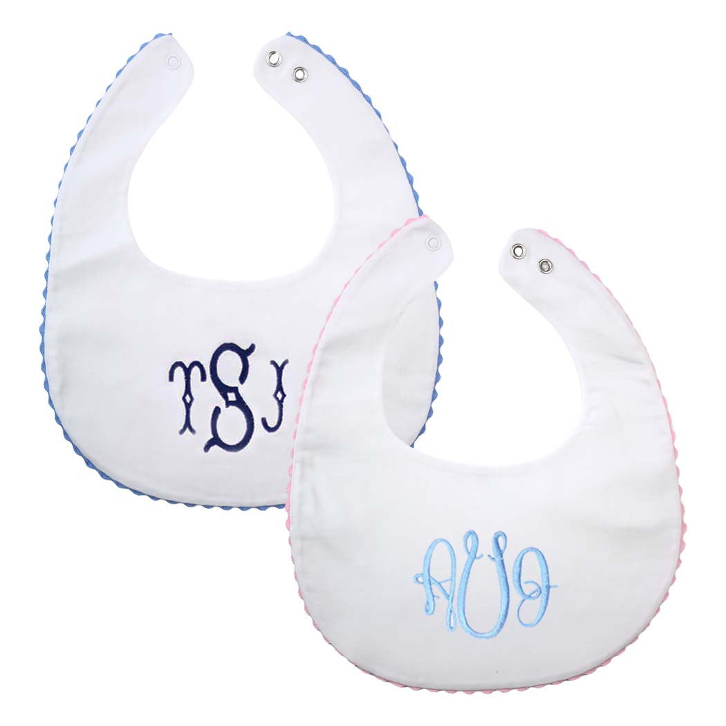 Pink RicRac Burp Cloth & Bib Set