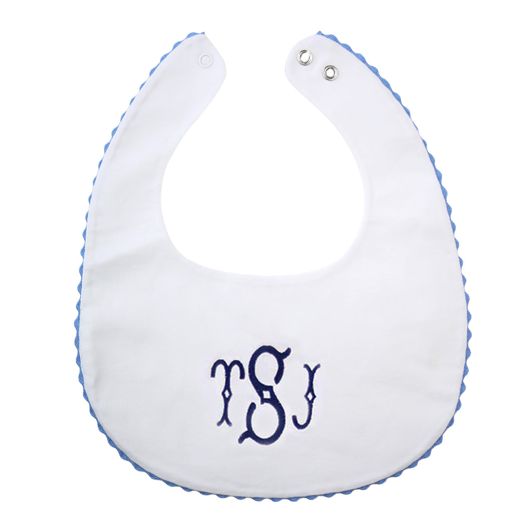 Blue RicRac Burp Cloth & Bib Set