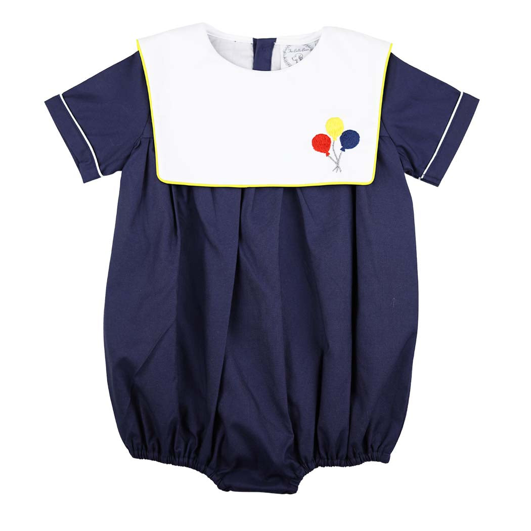 Boys Navy Balloon Birthday Bubble