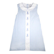 Blue Gingham Easter Bunny Sleeveless Dress