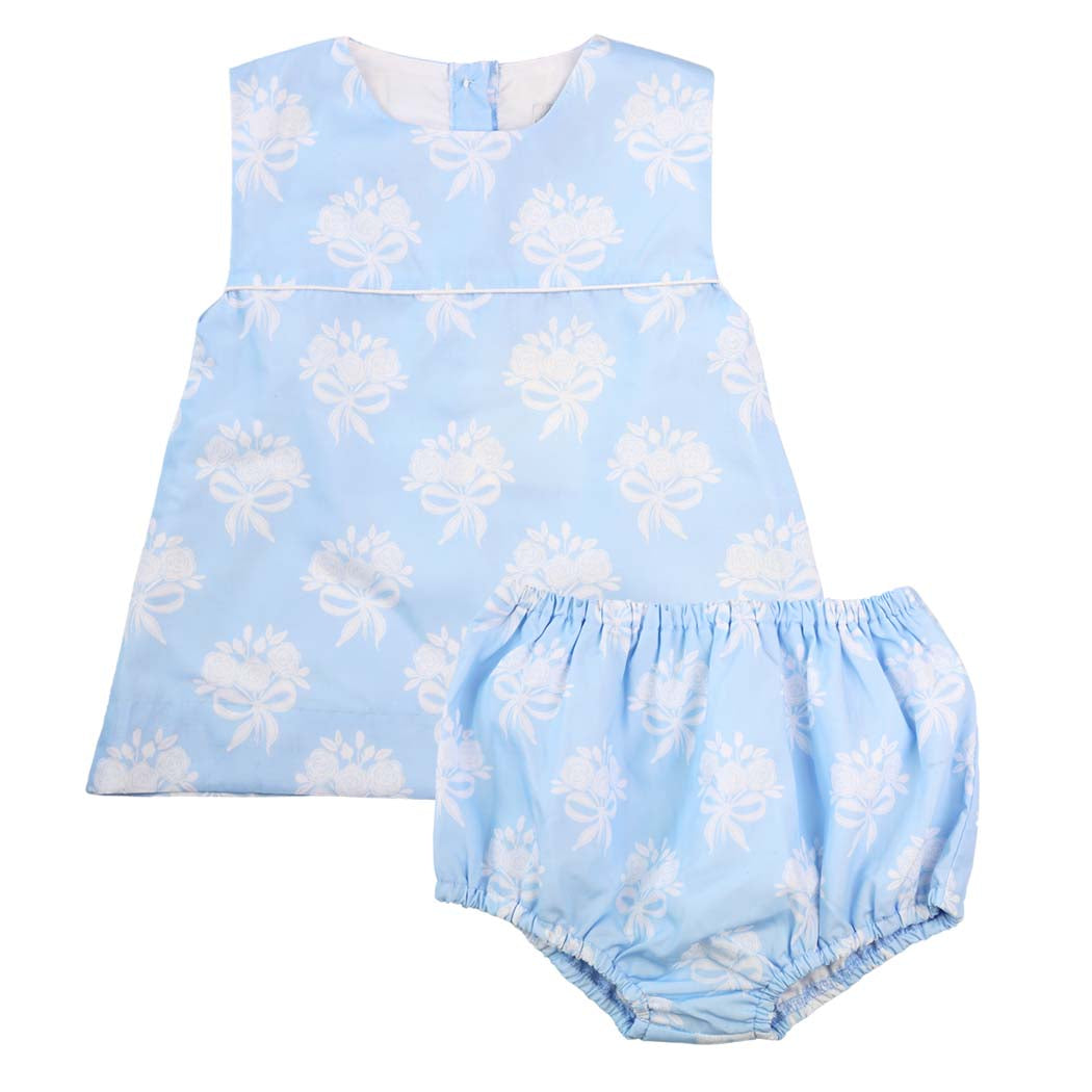 Forget Me Knot Blue Floral Sleeveless Bloomer Set