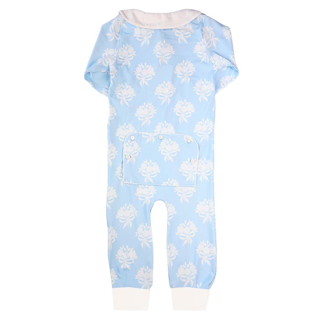 Forget Me Knot Blue Floral Zippered Loungewear
