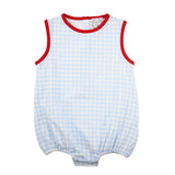 Patriotic Baby Blue Gingham Bubble