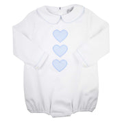 White Honeycomb & Baby Blue Gingham Heart Bubble