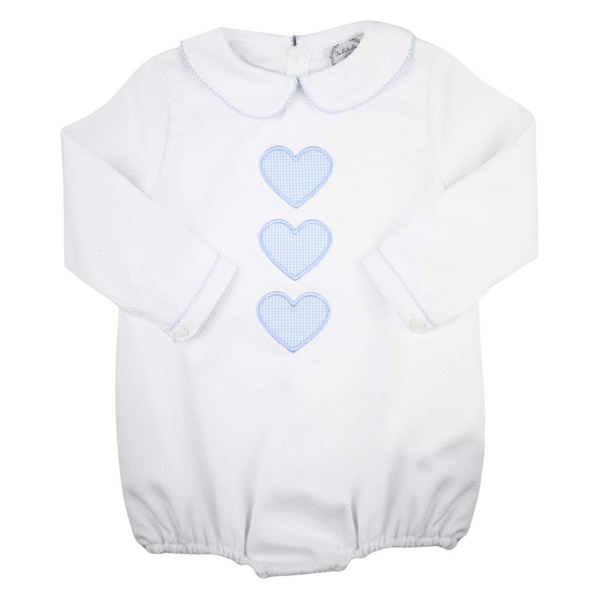 White Honeycomb & Baby Blue Gingham Heart Bubble