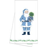Cotton Tea Towel | Blue Santa Claus