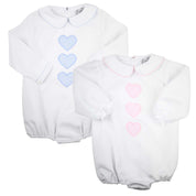 White Honeycomb & Baby Blue Gingham Heart Bubble