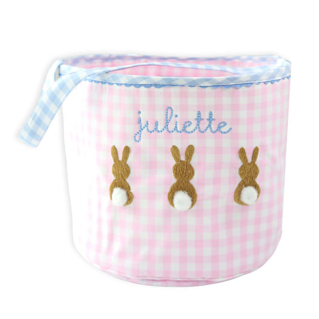 Pink Personalized Bunny Easter Bucket