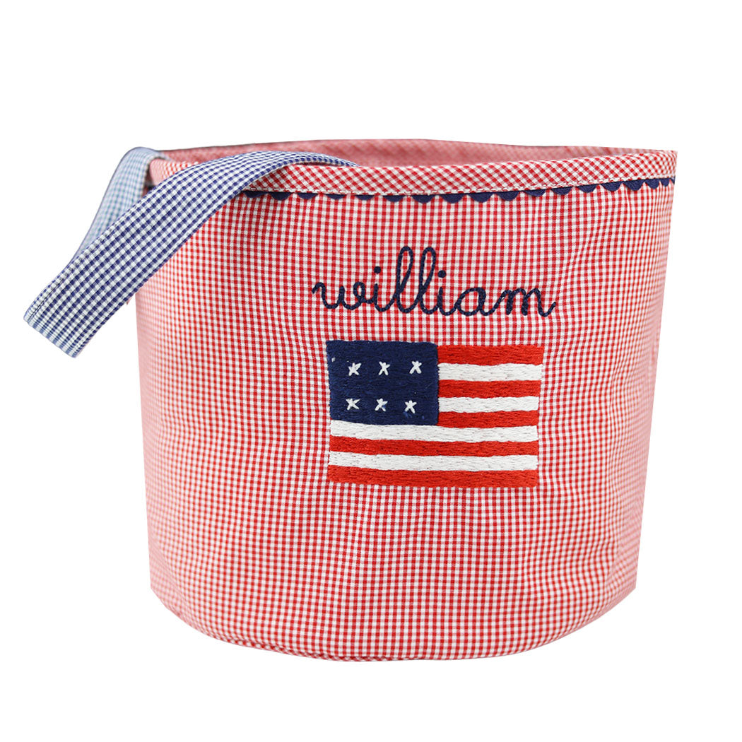 Personalized American Flag Bucket