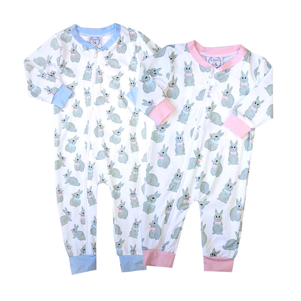 Boys Easter Bunny Knit Zippy Romper