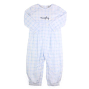 Liam Blue Checkered Romper
