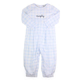 Liam Blue Checkered Romper