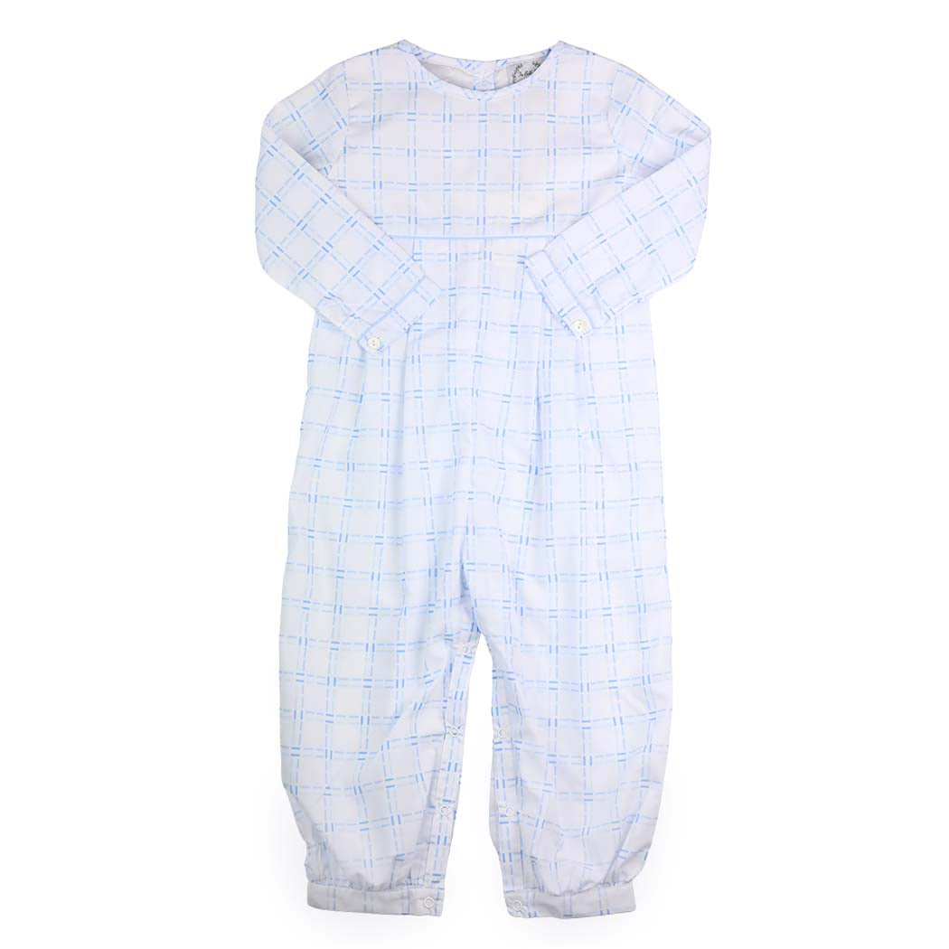 Liam Blue Checkered Romper