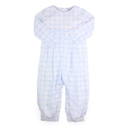 Liam Blue Checkered Romper