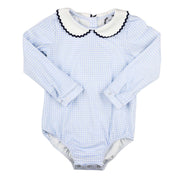 Blue Gingham RicRac Collar Bubble