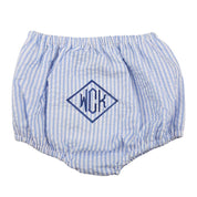 Blue Seersucker Diaper Cover