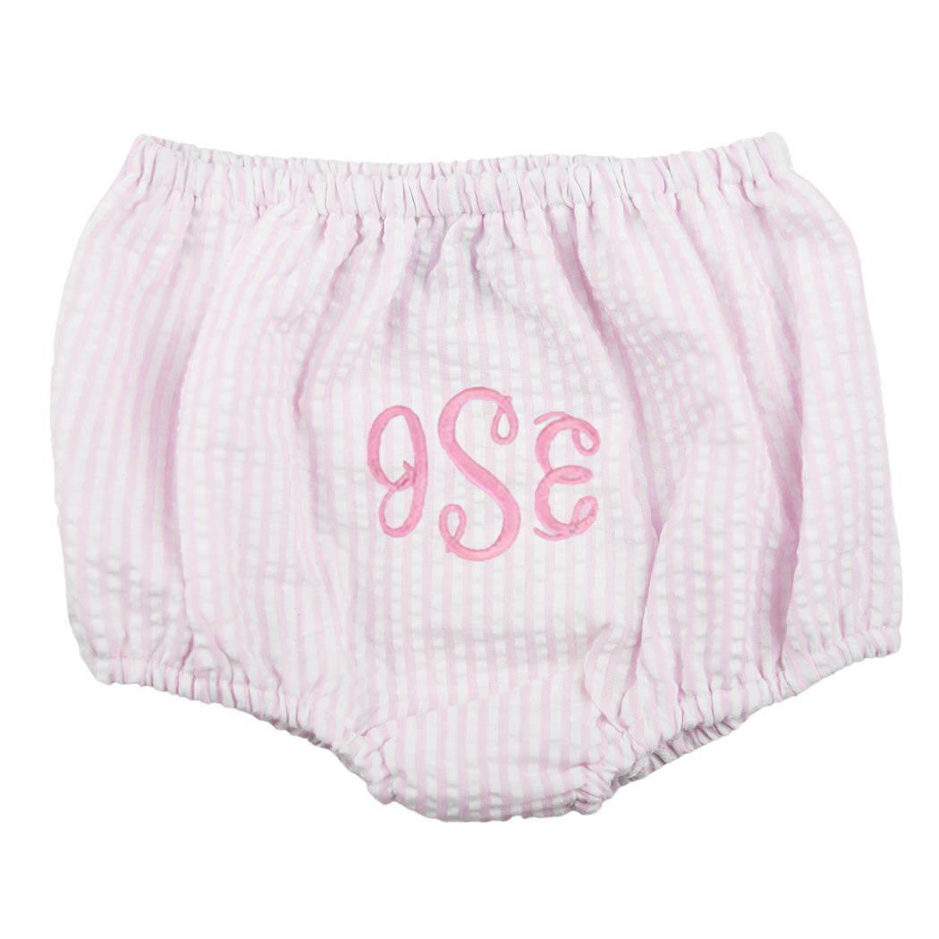 Pink Seersucker Diaper Cover