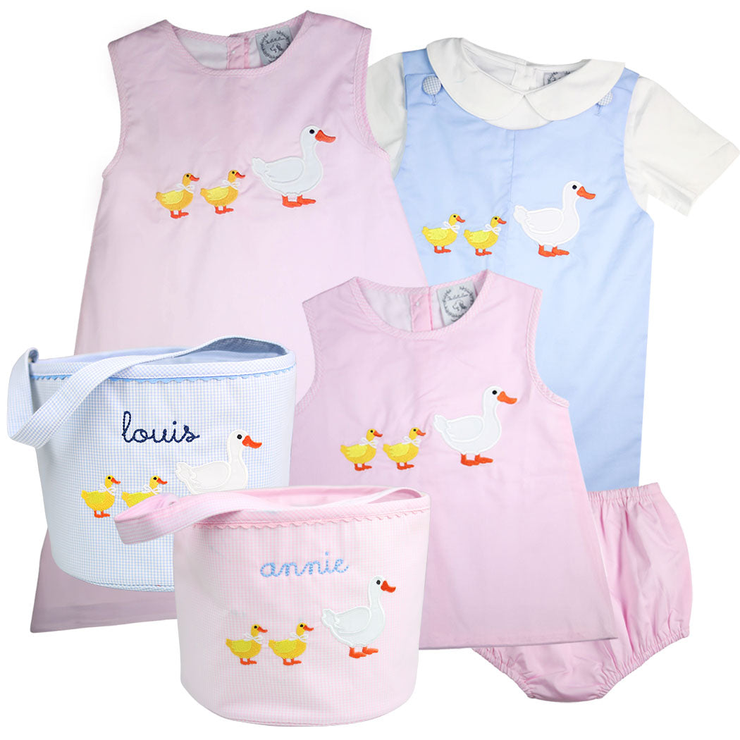 Pink Personalized Duckling Easter Bucket