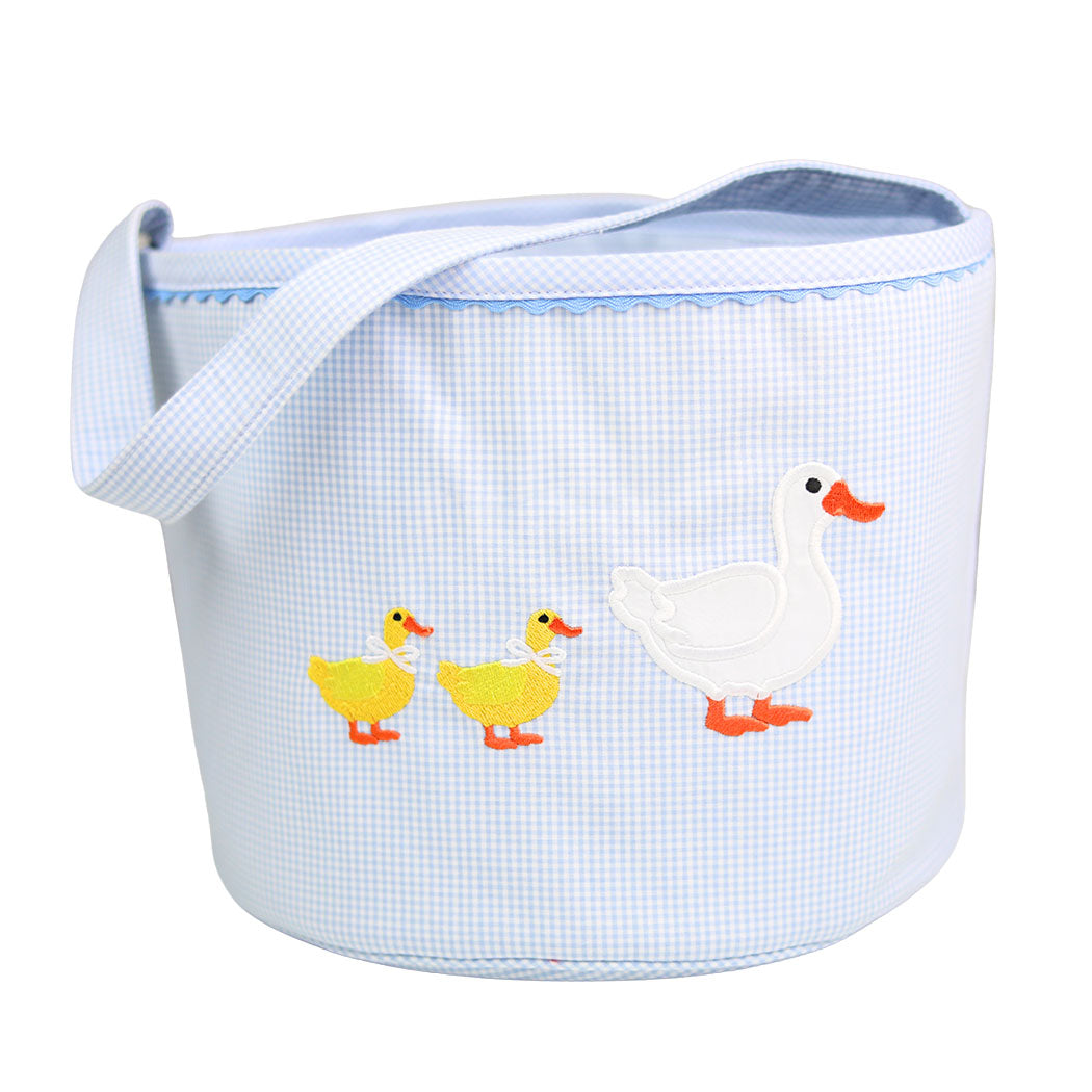 Blue Personalized Duckling Easter Bucket