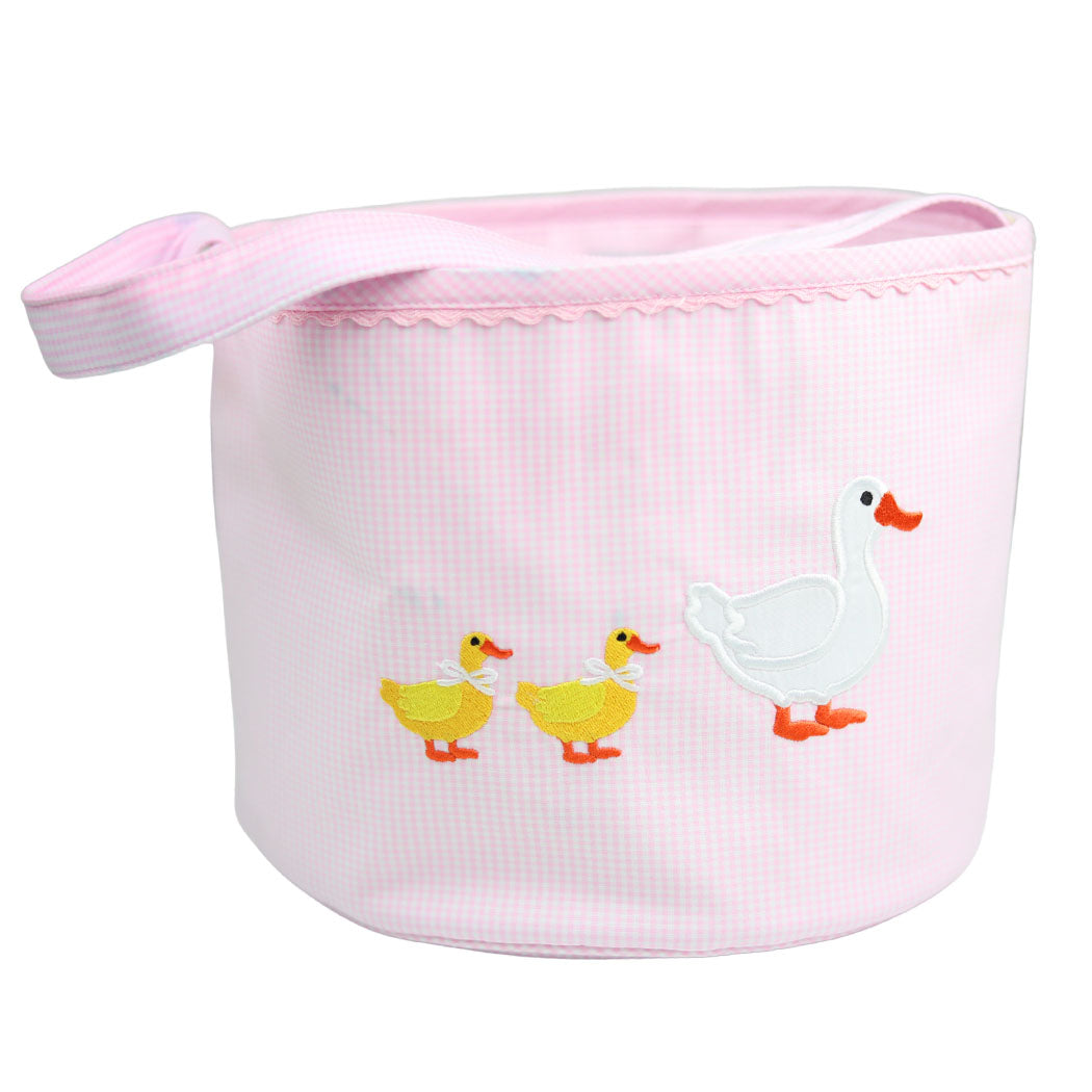 Pink Personalized Duckling Easter Bucket