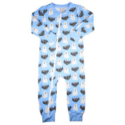 Blue Ghost Halloween Zip Romper