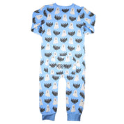 Blue Ghost Halloween Zip Romper